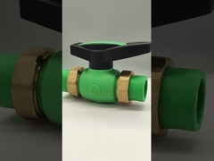 PPR 플라스틱으로 코팅 된 듀플 유니언 볼 밸브 노출 설치 수입 원자재