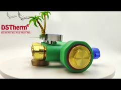 공 밸브가 있는 PPR 매니폴드 뜨거운 물과 차가운 물 파란색 3가지 방법 매니폴드 사용자 지정 로고와 색상 25mm