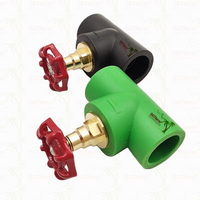 검은색 PPR 정지 밸브 크롬 접착 / 청동 컬러 카트리지는 ISO 15784 인증 글로벌 밸브 20-110mm