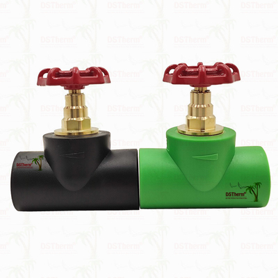 검은색 PPR 정지 밸브 크롬 접착 / 청동 컬러 카트리지는 ISO 15784 인증 글로벌 밸브 20-110mm