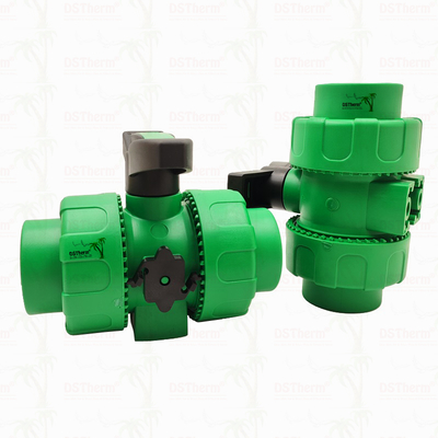 잠금 볼 PPR 더블 유니온 볼 밸브, 플라스틱 볼 S2.5 20-63MM 맞춤형 로고