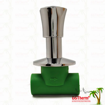 PN25 PPR 스톱 밸브 20-40mm 크롬 도금 미끄럼 방지 손잡이