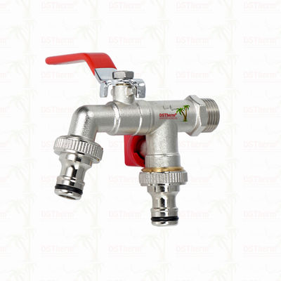 금속 경제적인 이중 출구 비브코크 니켈 접착 된 탭 빨간 손잡이 1/2"*3/4"*3/4"