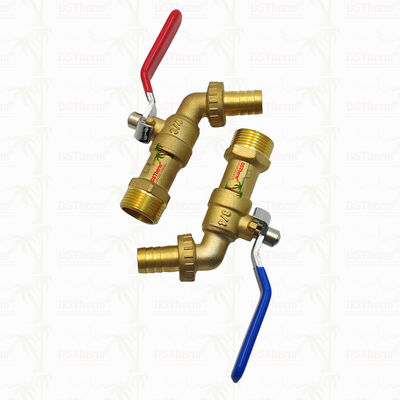 금으로 칠한 중공용 클래식 레드 철 손잡이 비브코크 물 튀기 펌프 스피고트 물 펌프 3/4 "