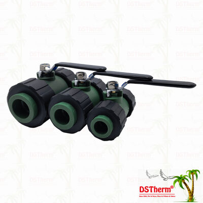 PPR 듀얼 유니온 볼 밸브 구리 볼 철 손잡이 20-63MM 사용자 정의 로고