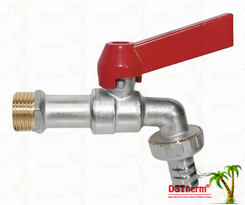 니켈 접착형 중용 클래식 직선 알루미늄 손잡이 비브코크 물 스파우트 펌프 물 탭 스파우트 1/2 "