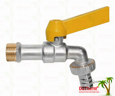 니켈 접착형 중용 클래식 직선 알루미늄 손잡이 비브코크 물 스파우트 펌프 물 탭 스파우트 1/2 "