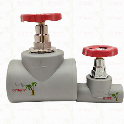 회색 크롬 도금 PPR 스톱 밸브 (황동 카트리지, 글로벌 밸브, 20-110mm)